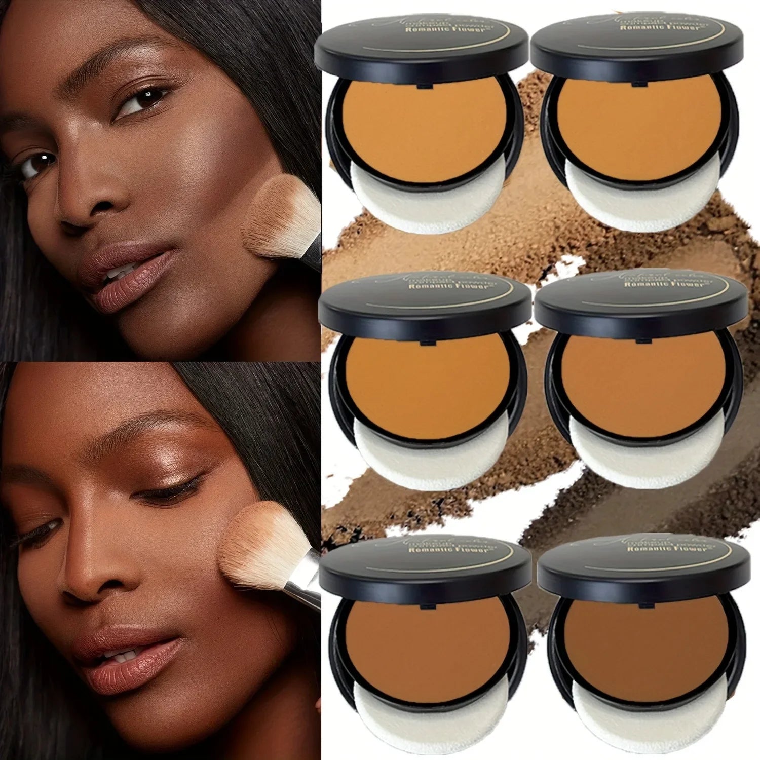 Romantic Flower Universal Contour Palette | Sweat-Resistant Matte Powder, Buildable Highlight & Shadow Kit