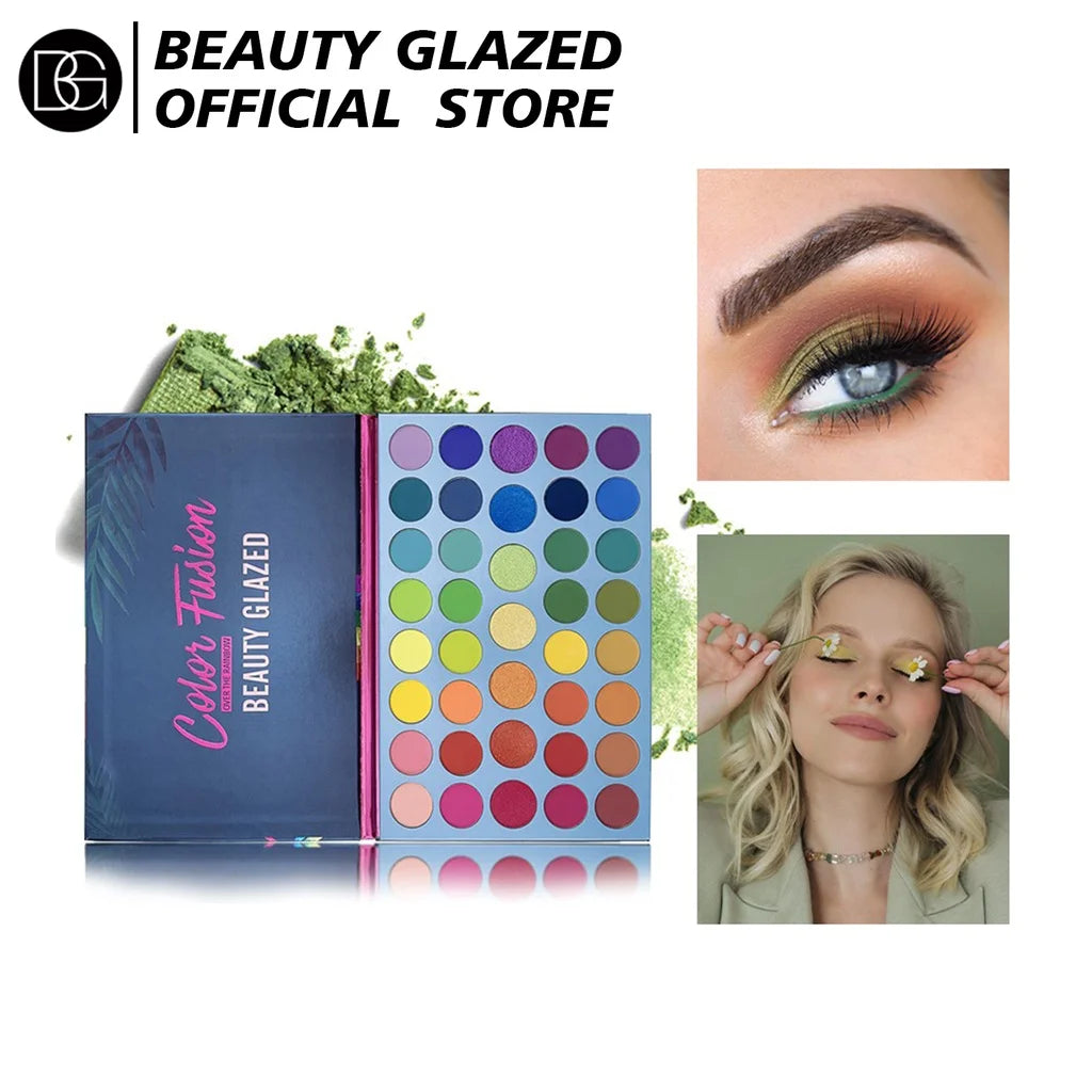 BEAUTY GLAZED 39 Color Rainbow Eyeshadow Palette Long lasting Neon Glitter Eye Shadow Pallete Eye Makeup Cosmetics