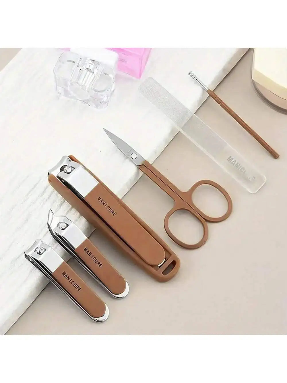 5pcs Stainless Steel Nail Cutter and Pedicure Scissors Set - Portable Manicure and Pedicure Tool Nail Clipper Set