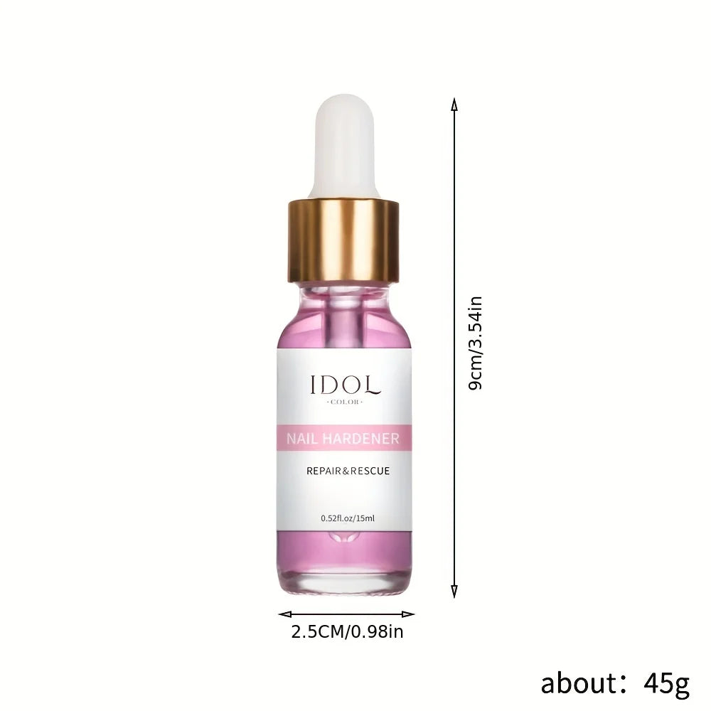 IDOL COLOR Nail Hardener, Repairs and Nourishes Damaged Nails, Enhances Nail Shine, Hardness and Toughness, 0.51 FL Oz