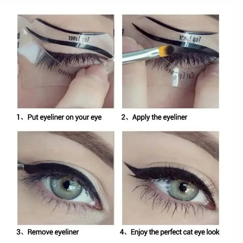 10pcs Multi-Functional Eyeliner Stencil Easy-to-Clean Material & Carry & Apply, Makeup Essentials|Perfect for Beginners & Pros