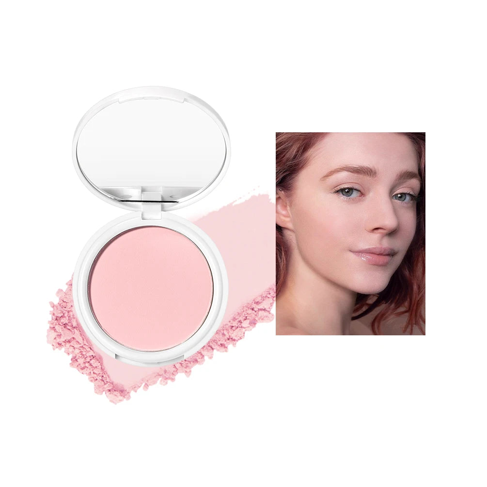 QIBEST Pressed Powder Oil-Control Long-Lasting Face Powder Compact Powder Full Coverage Makeup Base Foundation