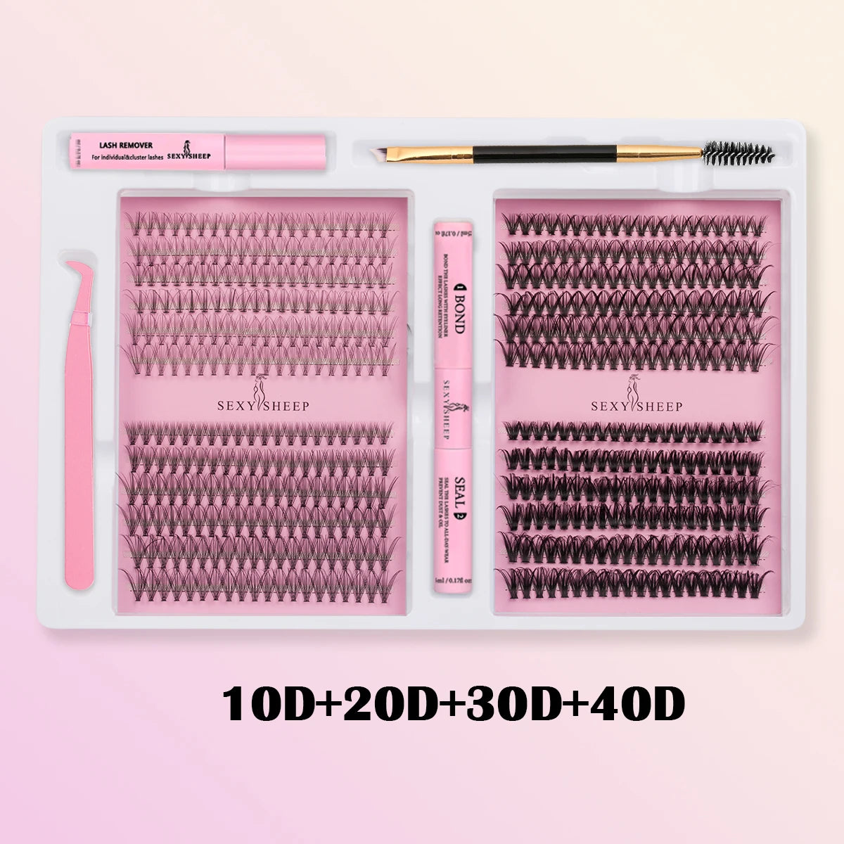 DIY False Eyelashes Clusters Extensions Individual Lashes Cluster Natural Segmented With glue,Remover,lash brush,tweezers