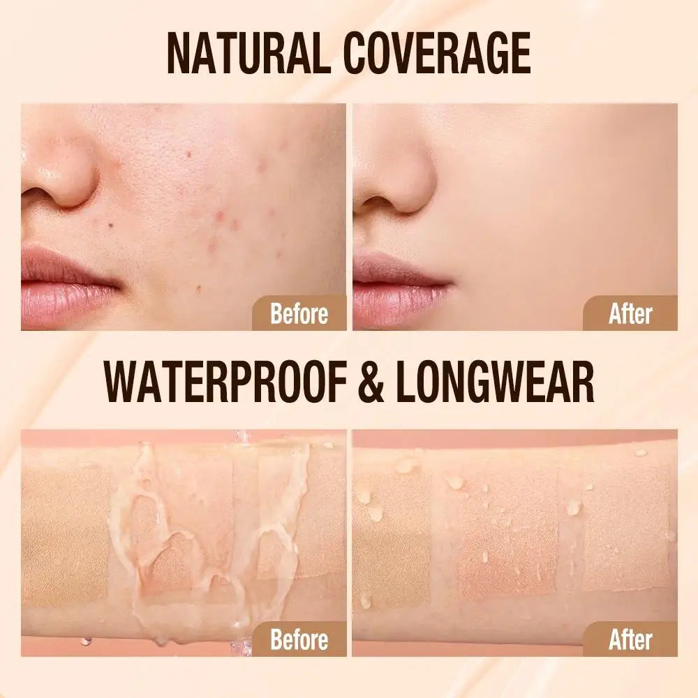 30ml Liquid Foundation Cream, Full Coverage, SPF30, Waterproof, Long-Lasting Matte Base Makeup