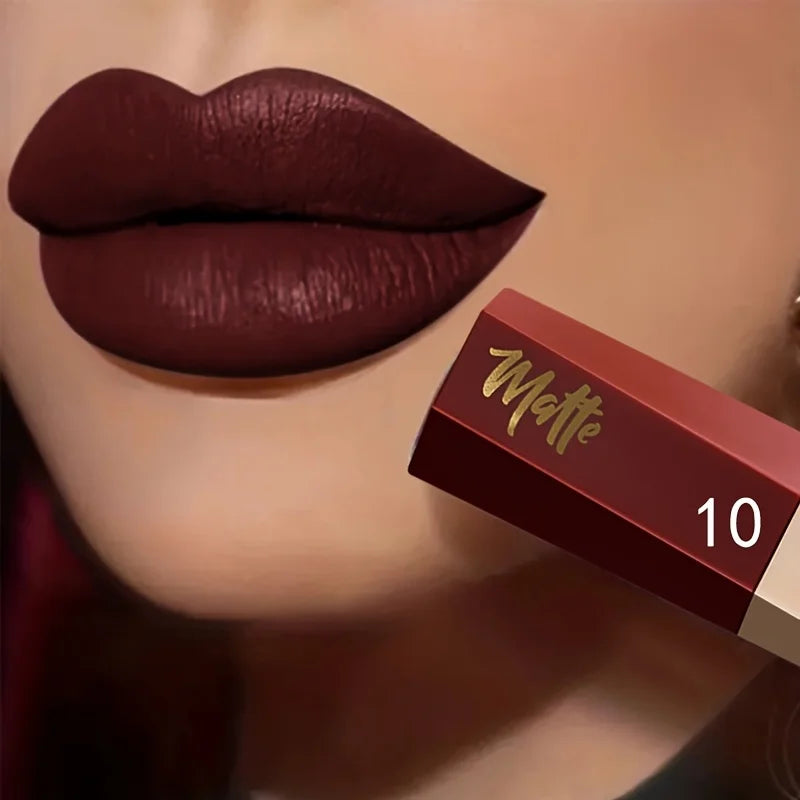 Matte Liquid Lipstick, Long Lasting Waterproof Non-Stick Velvet Lip Color, Lightweight Fog Matte Lip Makeup for Women