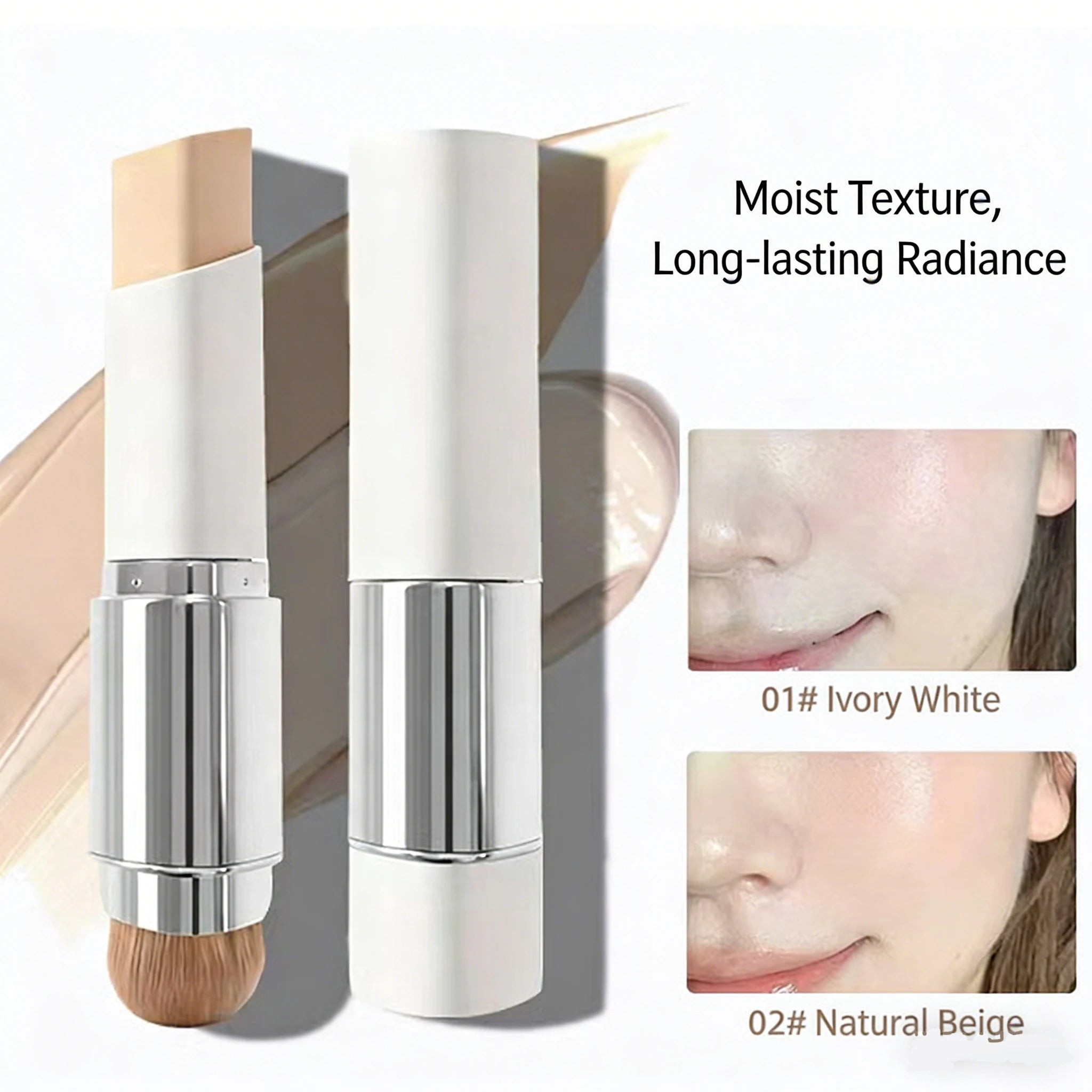 Dual-ended Foundation Stick Natural Matte Ivory White Natural Color Foundation Stick Even Out Skin Tone Provides Spot Foundation