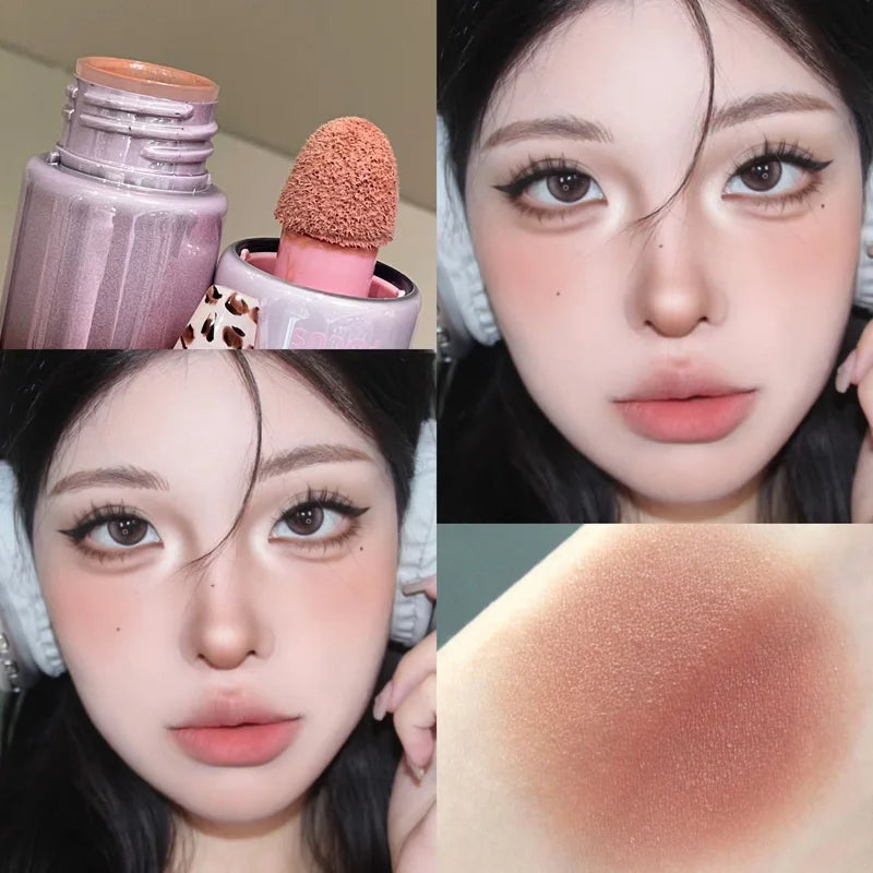 Pinkyfocus Low-Saturation Liquid Blush, Watery Texture That Instantly Transforms into a Matte Finish, Clear and Natural Complexion-Enhancing, Unlocking Everyday Korean-Style Makeup Looks