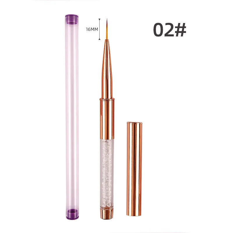 5Style Nail Art Acrylic UV Gel Extension Builder Rhinestone Painting Brush Lines Liner Pattern Drawing Pen Manicure Tool
