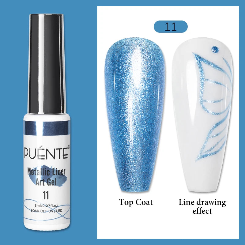 8ML Christmas Sparkling Reflective Diamond Glitter Liner Gel Nail Polish Soak Off UV Semi-Permanent Nail Art Varnish Manicure