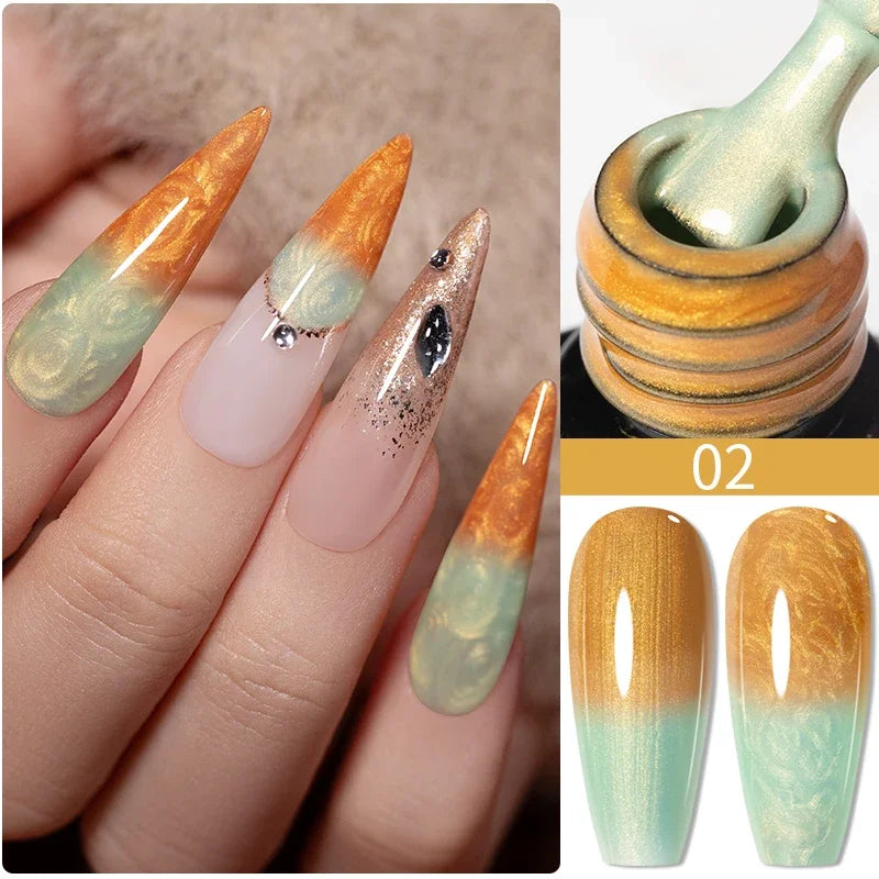 8ML Christmas Sparkling Reflective Diamond Glitter Liner Gel Nail Polish Soak Off UV Semi-Permanent Nail Art Varnish Manicure