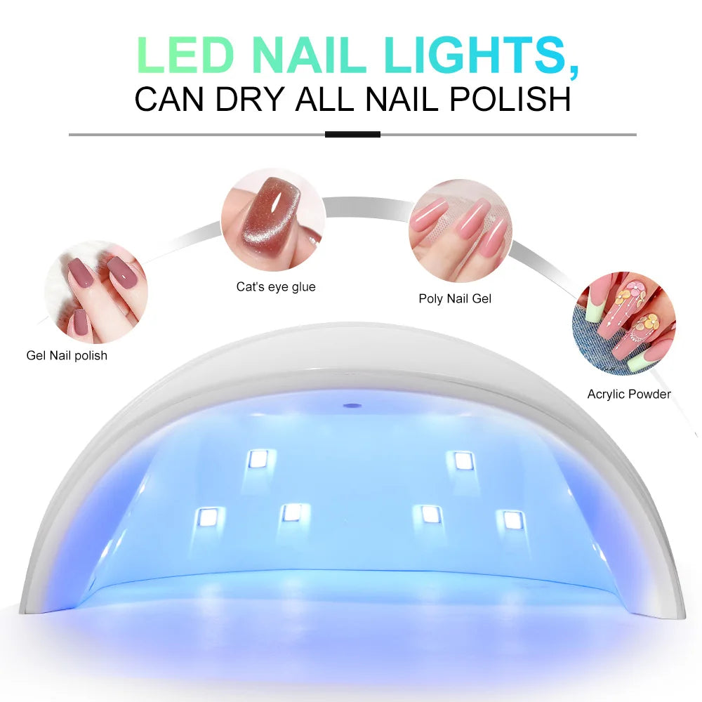 LED/UV Nail Dryer Lamp With 18LEDS Quick Drying Portable Nails Light Have 3 Timer Modes LCD Display for Manicure Salon/Home Tool