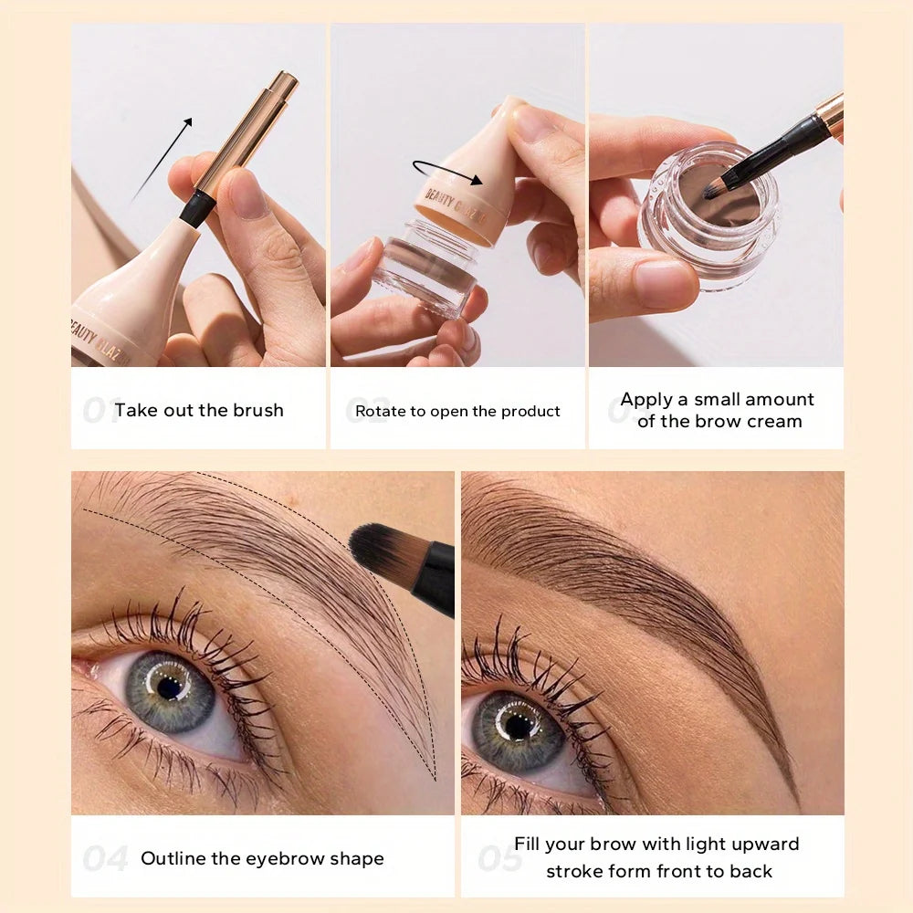 3Pcs Set Eye Makeup Set 6 Colors Eyebrow Pomade, Long Lasting Waterproof Eyebrow Eyebrow Gel Cosmetics