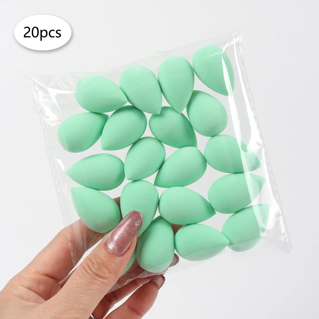 20 件装 Mini Finger Puff Beauty Cosmetic Foundation Cosmetic Sponge Makeup Blender Suitable for Cream & Powder Concealer