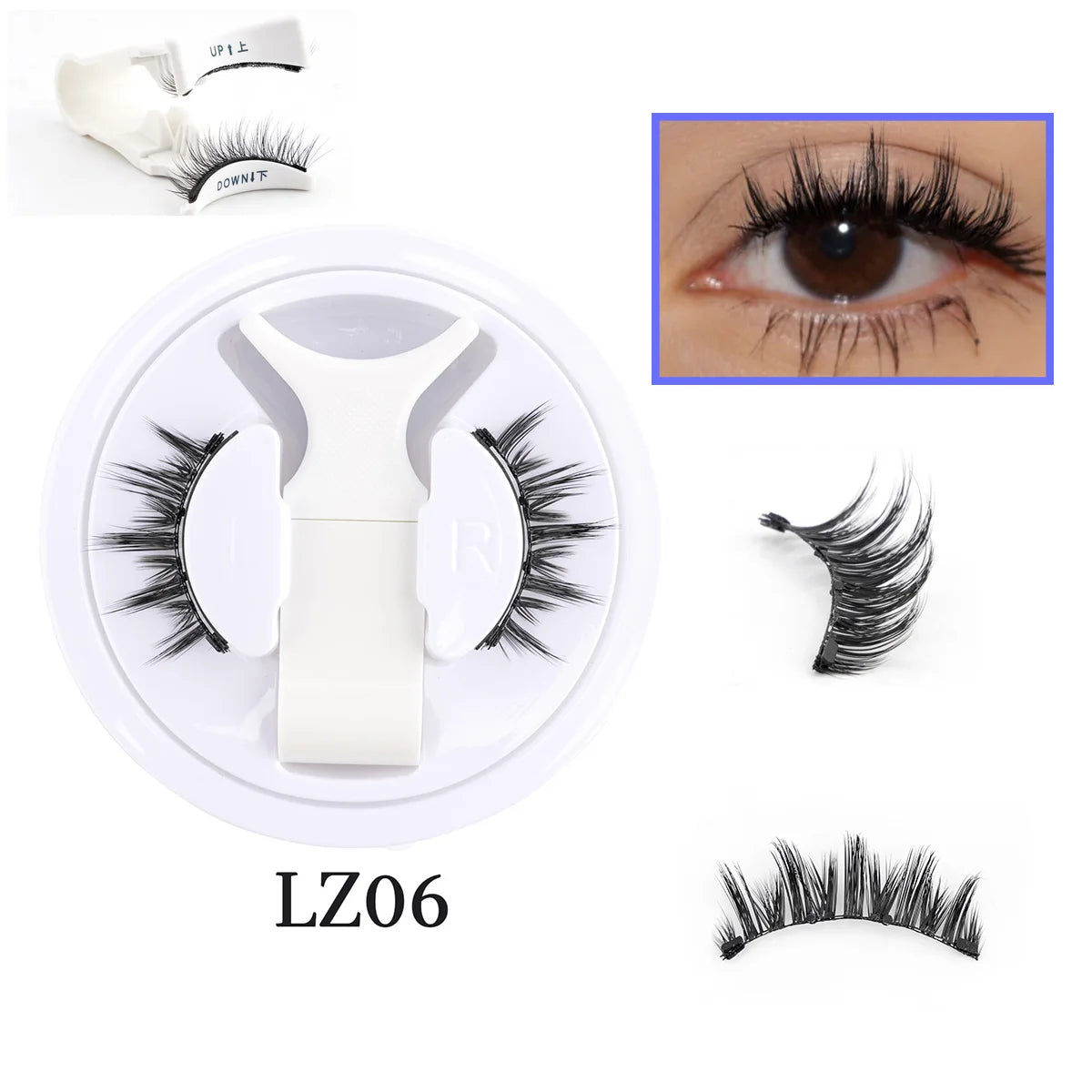 2/1 pair Reusable Magnetic Eyelashes Natural Curler Eyelash Extension Tweezers Set Easy to use Glue Free False 3D Mink Eyelashes