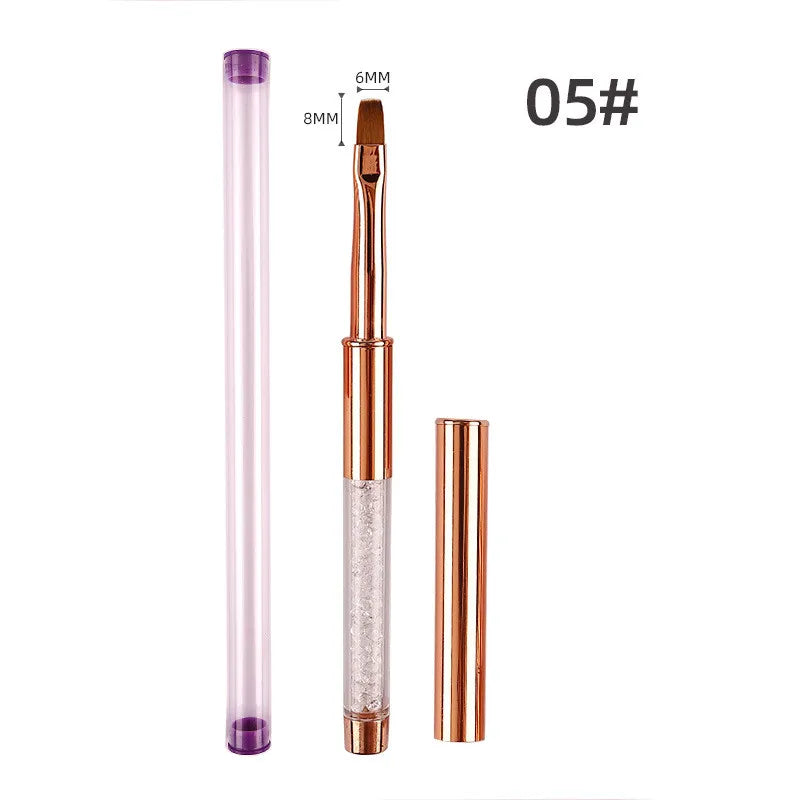 5Style Nail Art Acrylic UV Gel Extension Builder Rhinestone Painting Brush Lines Liner Pattern Drawing Pen Manicure Tool