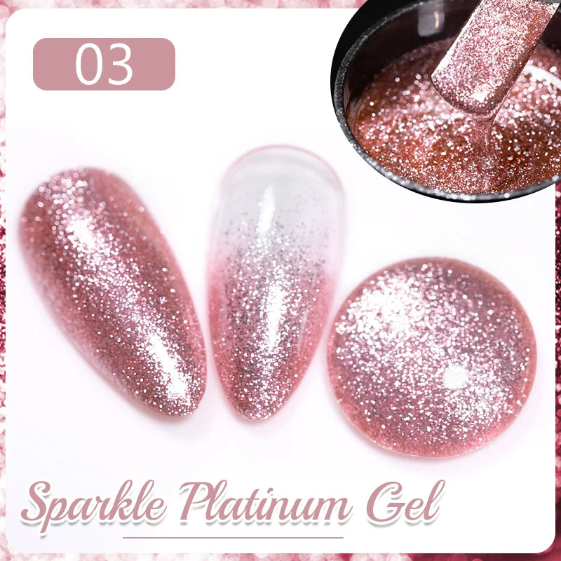 8ML Christmas Sparkling Reflective Diamond Glitter Liner Gel Nail Polish Soak Off UV Semi-Permanent Nail Art Varnish Manicure