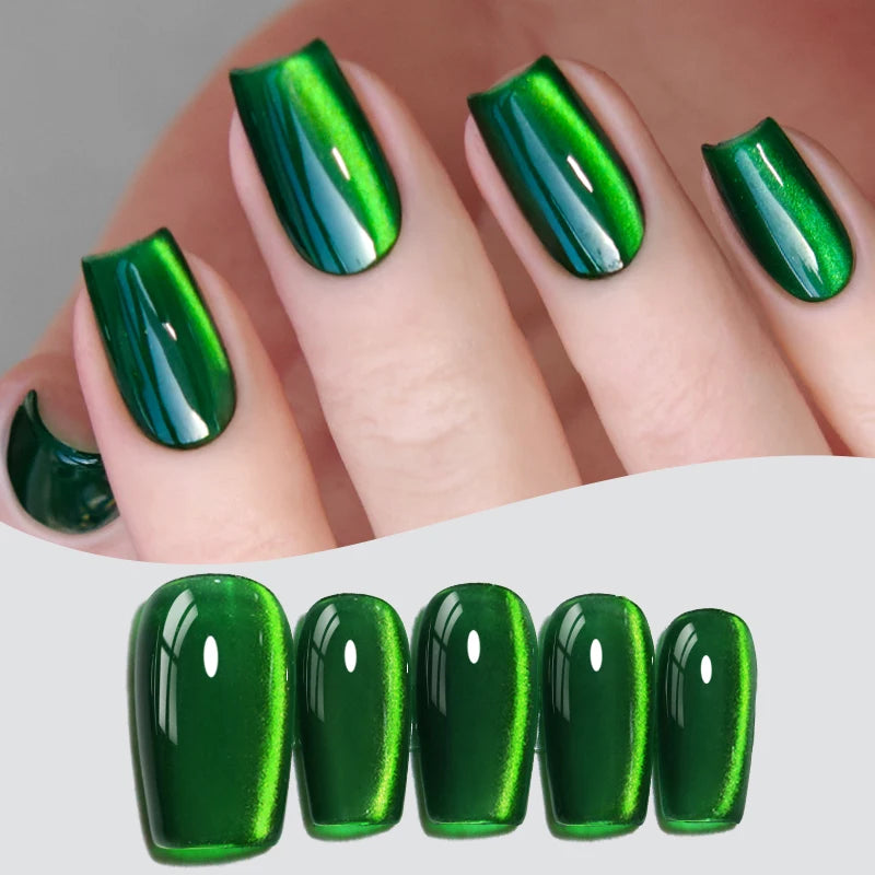 BORN PRETTY 10ml/15ml Guava Green Cat Magnetic Gel Shine Glitter Semi Permanent Soak Off UV Varnish Nail Supplies