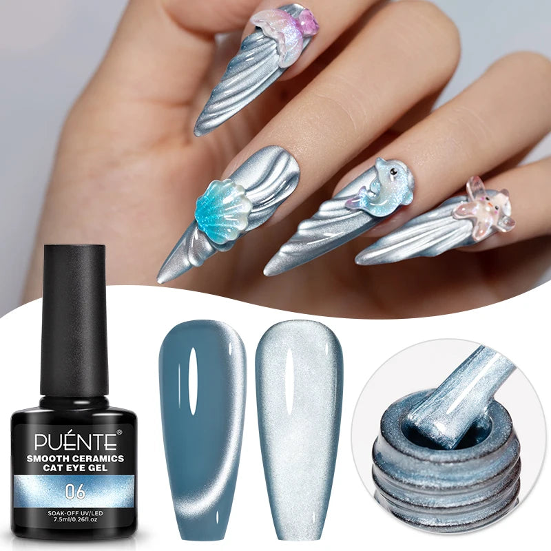 PUENTE Sparkle Platinum Gel Nail Polish 5ML Shiny Gold Silver Glitter Painting Gel Drawing Semi Permanent Varnish For Manicure