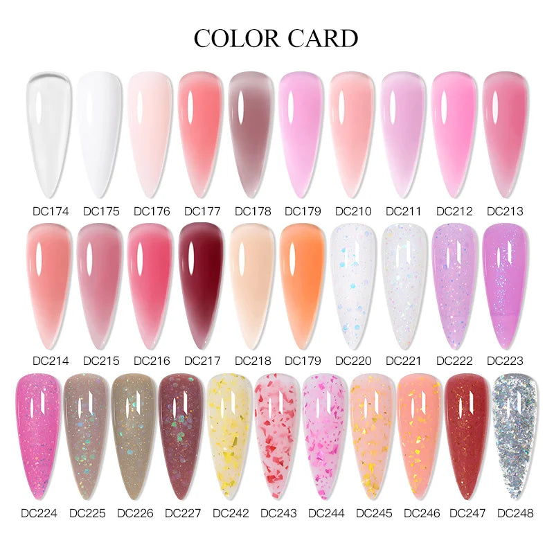 7ML Gold Foil Quick Extension Nail Gel Vernis Semi Permanent Acrylic Crystal Pink Clear Nude Gel Nail Polish UV Construction Gel