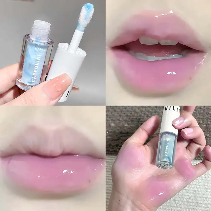 Cappuvini Sand Ice Double Color Lip Glaze Moisturizer Smooth Plumps Lips Easy to Apply Color-Enhancing Lip Gloss Lipstick