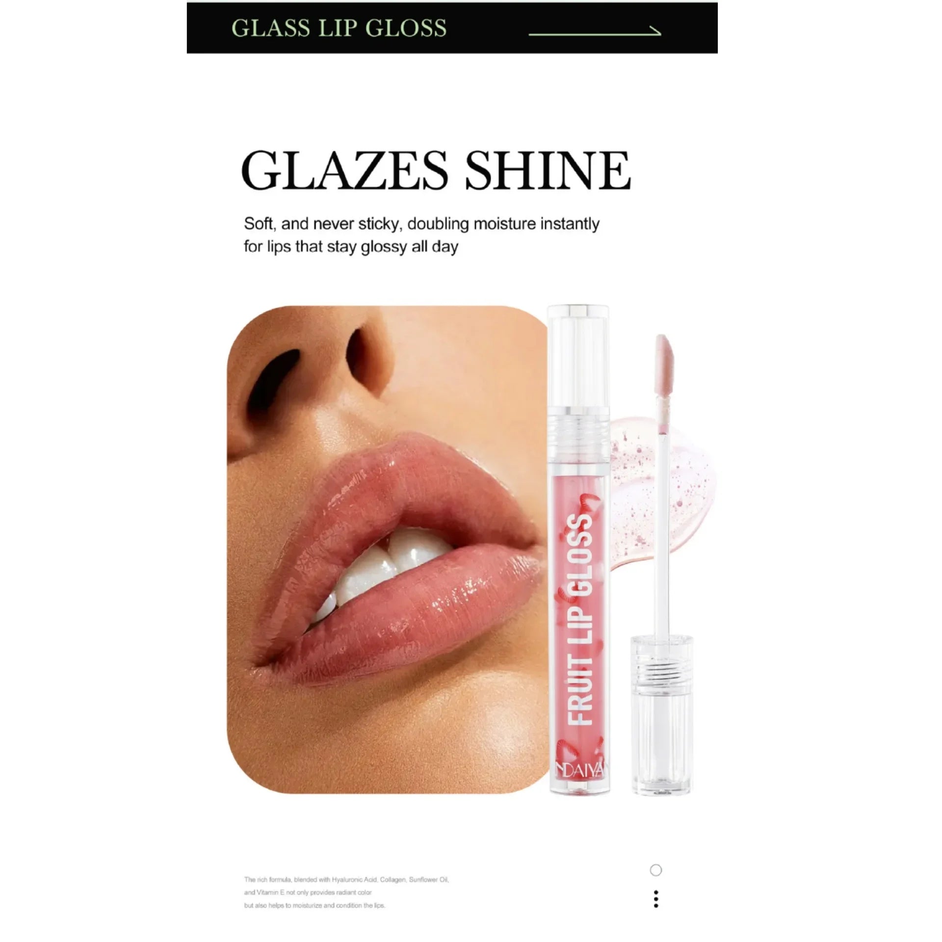 HANDAIYAN Fruit Flavored Lip Oil Moisturizing Transparent Lip Protector Glossy Water-Like Lip Care Glosses