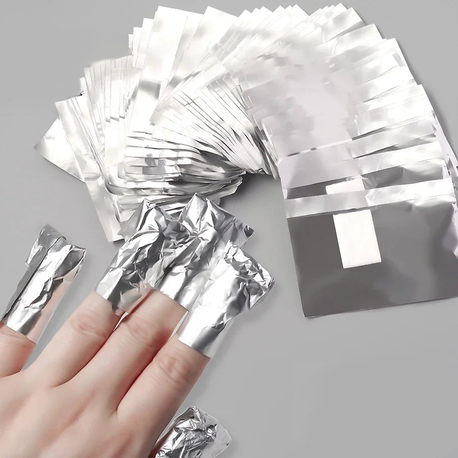 100Pcs Bag Aluminium Foil Nail Art Soak Off Polish Nail Removal Wraps Towel Gel Remover Manicure Tool