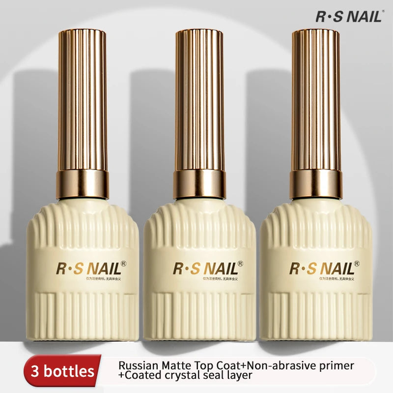 RS NAIL Russian Matte Top Coat Gel Nail Polish 10g Frosted Non Stick Powder Mat Top Coat Nail Art LED UV Semi Permanent Seal Gel