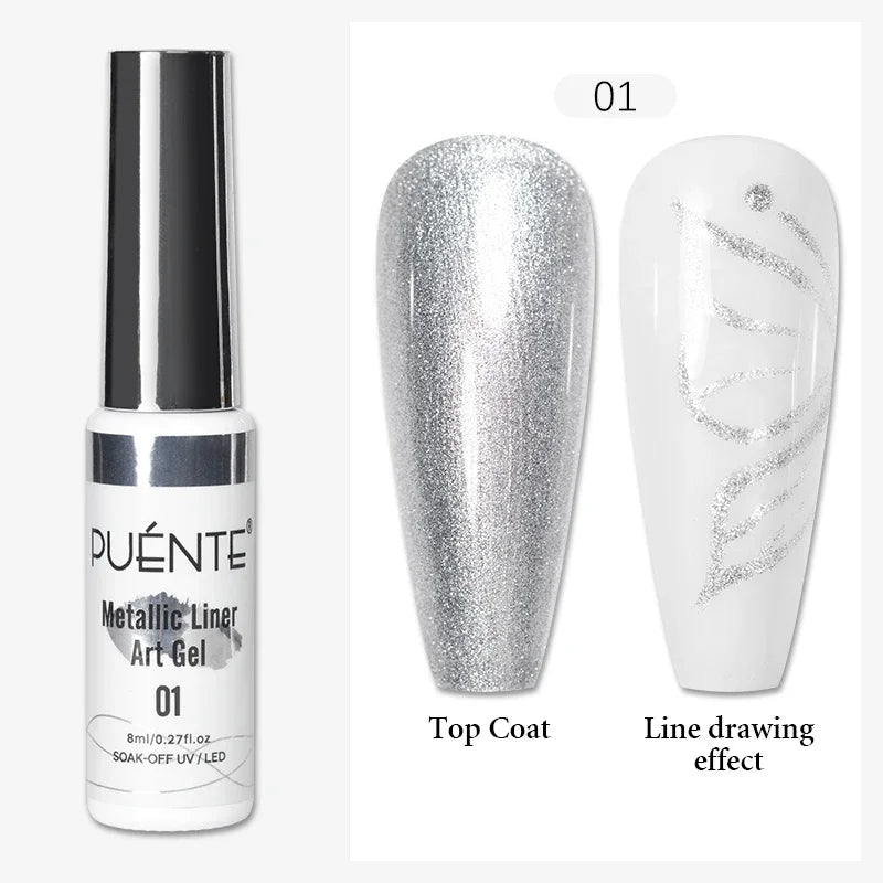 8ML Christmas Sparkling Reflective Diamond Glitter Liner Gel Nail Polish Soak Off UV Semi-Permanent Nail Art Varnish Manicure