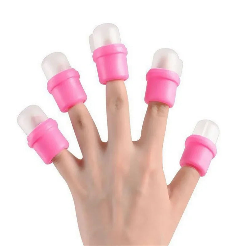 10/20/50/100PCS Pink Silicone Nail Soak Off Cap Clip Nail Wipe UV Gel Nail Polish Remover Wrap For Finger Toes Manicure Tool