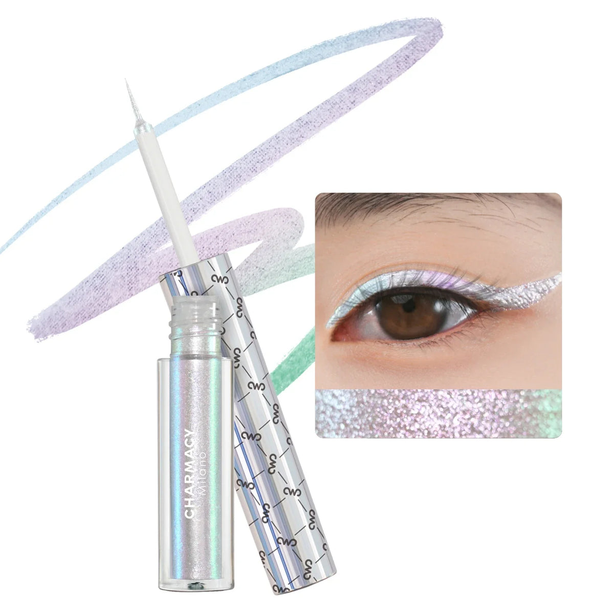 CHARMACY New Color Duochrome Glitter Liquid Eyeliner Waterproof Long-lasting Ultra-Fine Tip Smudge-proof Eye Liner Makeup