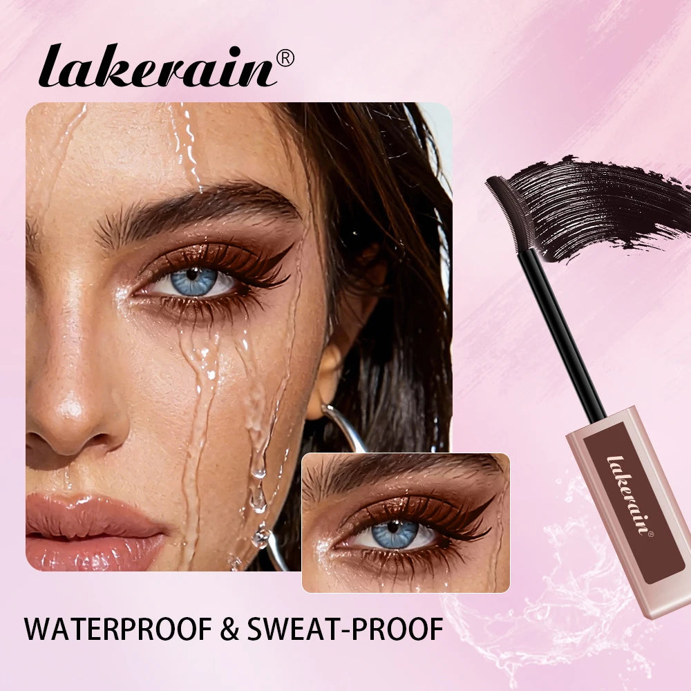Lakerain Lengthening Volumizing Mascara Fan Shaped Makeup Effect Long Lasting Clump-Free Lashes Suitable for All Skin Tones