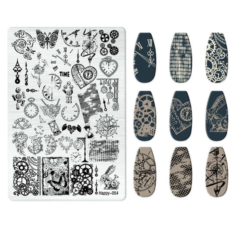 Maple Leaf Nail Stamping Plates Autumn Winter Leaves Design Polish Stencil Nail Printing Stamp Image Manicure Mold Stencil Tool