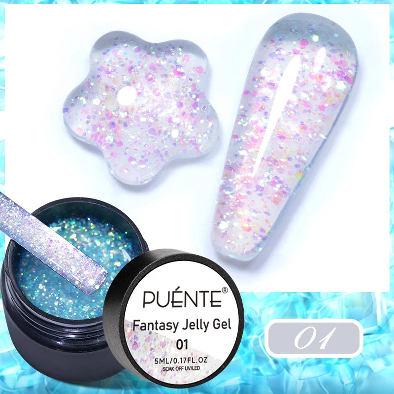 PUENTE Sparkle Platinum Gel Nail Polish 5ML Shiny Gold Silver Glitter Painting Gel Drawing Semi Permanent Varnish For Manicure