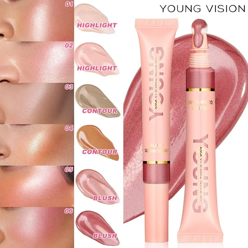 Liquid Highlighting Stick Contouring & Blush Multi-purpose Makeup Air Cushion Pen Face Natural Shimmer Cheeks Creamy Cosmetic