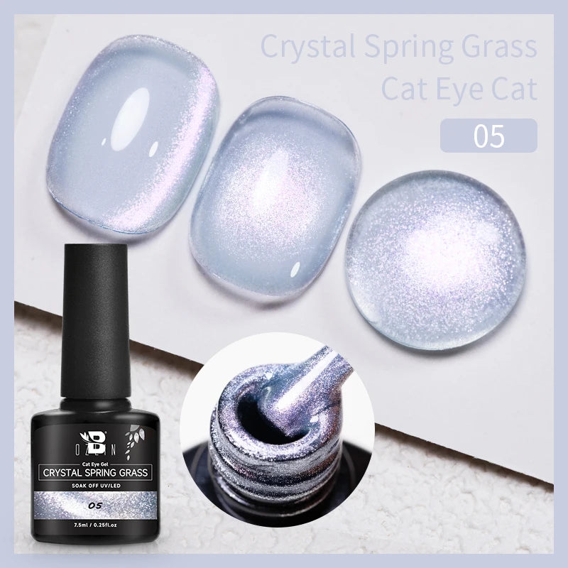 AWStorG 7.5ML Golden Gradient Cat Eye Magnetic Gel Sparkling Glitter Nail Polish Semi Permanent UV Nail Art No Need Base Color
