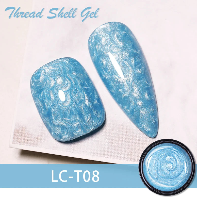 LILYCUTE 7ML Thread Shell Gel Nail Polish Shiny Glitter Apply On Color Gel Semi Permanent Manicure For Soak Off UV LED Gel