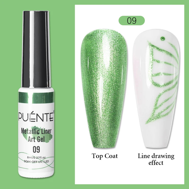 8ML Christmas Sparkling Reflective Diamond Glitter Liner Gel Nail Polish Soak Off UV Semi-Permanent Nail Art Varnish Manicure