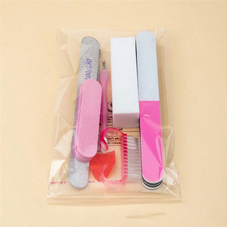 7Pcs Nail Cleaning Tool Kit, Nail File, Cuticle Pusher, Callus Remover, Nail Clipper Set