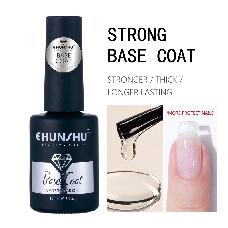 CHUNSHU 10ml Gel Nail Polish Soak Off Semi-Permanent Varnish Professional Salon UV LED Nails Art Gel No Smell All Seasons Colors