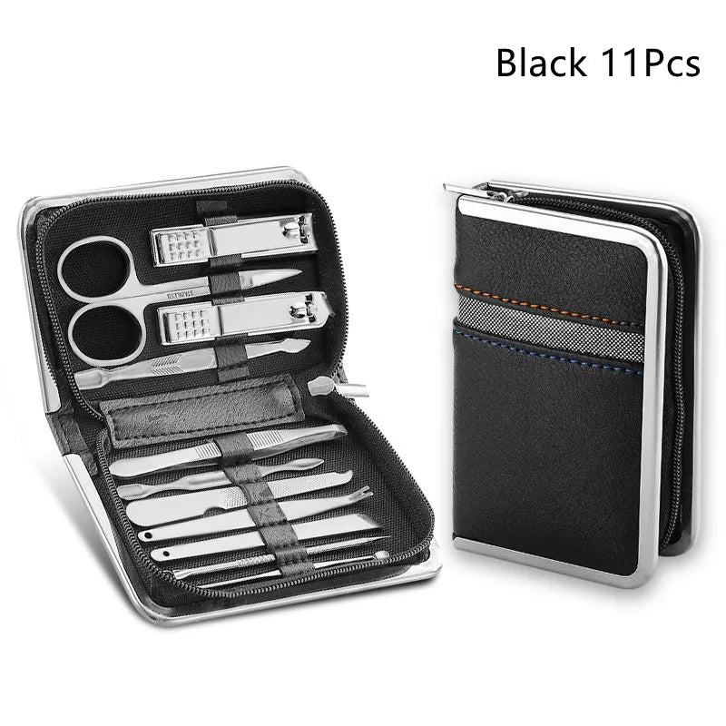 Manicure Set Stainless Steel Nail Clippers Cuticle Nipper Pedicure Care Tool Dead Skin Scissor Cleaning Grooming Nail Tools Kit