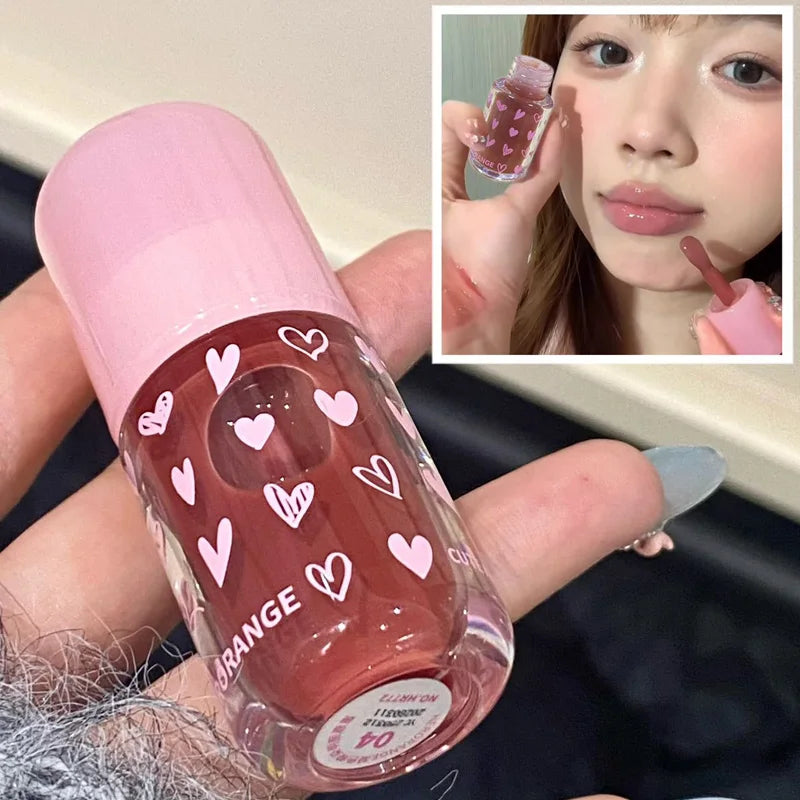 Herorange~ Moisturizing Glossy Lip Gloss, Hydrating Mirror-Like Moisturizing, Plumping Lips, Summer Color-Enhancing and Brightening Cross-Border Lip Gloss