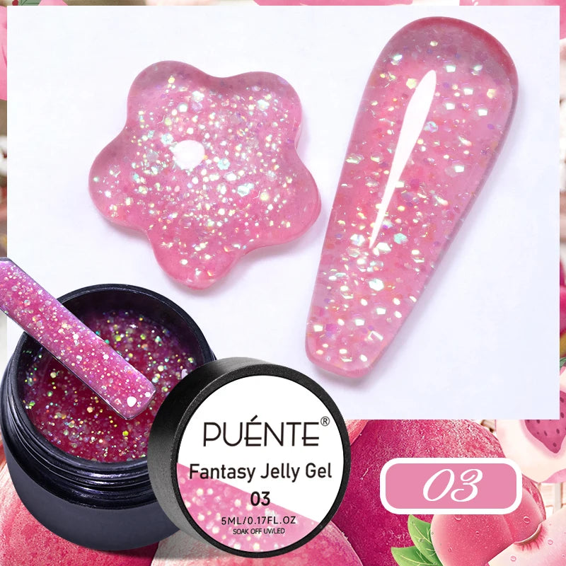 PUENTE Sparkle Platinum Gel Nail Polish 5ML Shiny Gold Silver Glitter Painting Gel Drawing Semi Permanent Varnish For Manicure