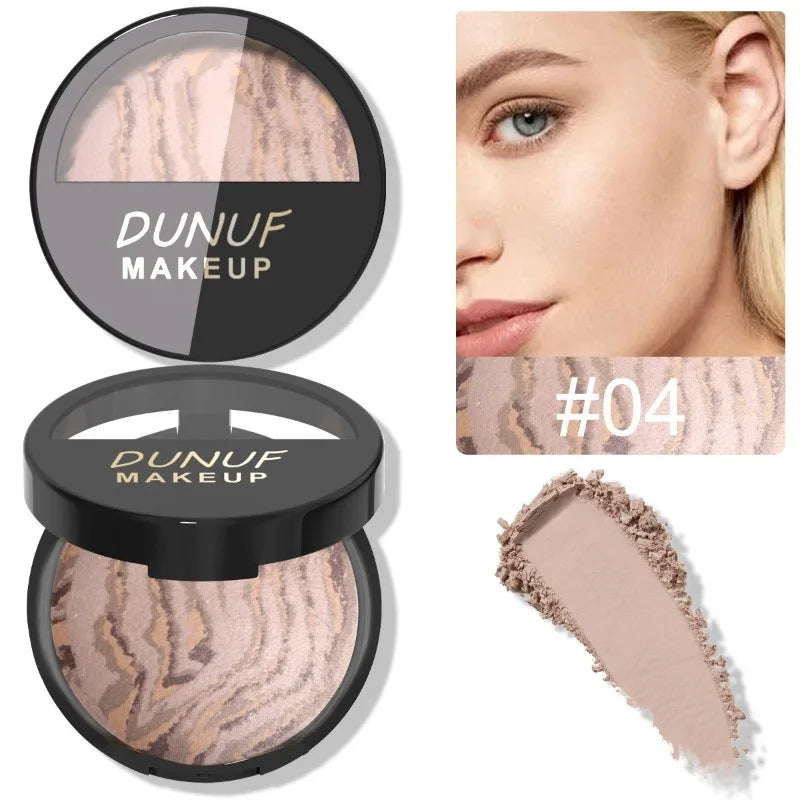 3 Color Natural Blush Bake Powder Palette Matte Blush Lightweight Breathable Makeup Contouring Cheek Redness Correcting Powder