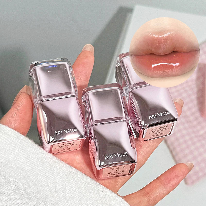 Transparent powder gloss lip gloss mirror moisturizing,long-lasting waterproof,easy to apply,anti smudging,natural makeup effect