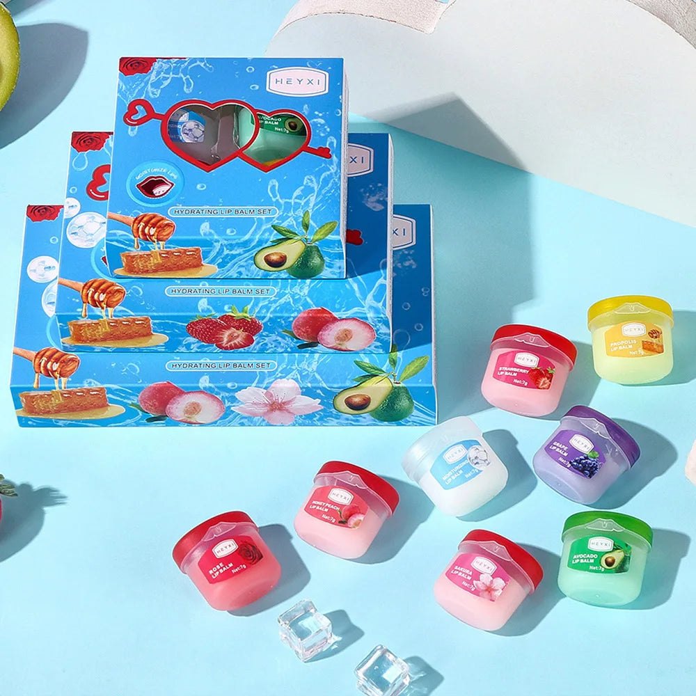 4/6/8pcs Fruit Series Lip Balm Set Sleeping Lip Mask Moisturizing Hydrating Non-sticky Anti-Cracked Lip Balm Lips Care