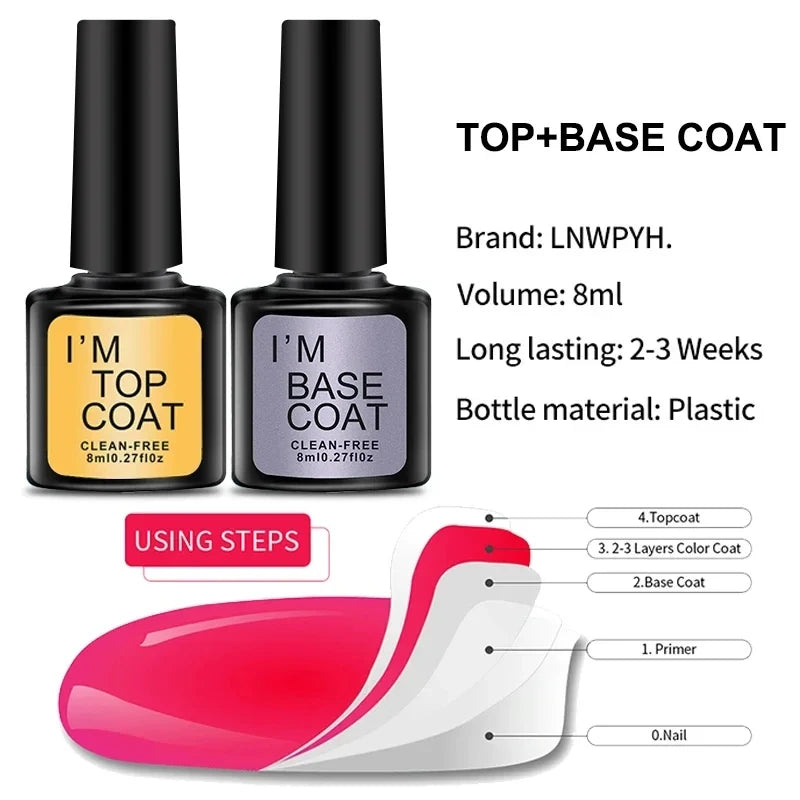Gel Varnish Kit Professional Nail Gel Kit With Nail Dryer Soak Off Nail Gel Polish Kit Base Coat Top Coat Manicure Tools Set