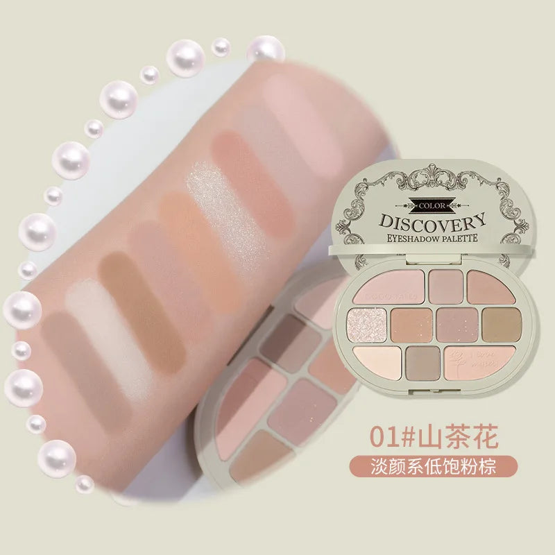 GOGO TALES 10 Colors Shimmer Matte Eyeshadow Makeup Palette Nude Glitter Shiny Pigment Eye Shadow Long Lasting Makeup Cosmetic