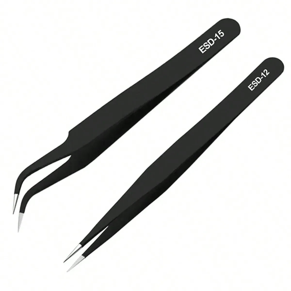 2pcs/Set Stainless Steel Pink Tweezers For Nail Art, Straight & Bend Tip For Eyelash Extension, Drawing & Picking