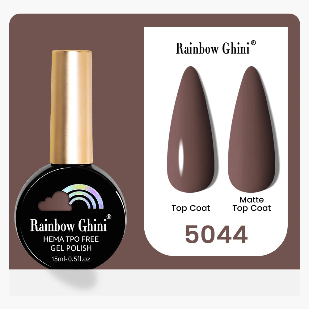 Rainbow Ghini 15ML 146 Colors Long-Lasting Colorful Gel Nail Polish Professional UV/LED Gel Polish Base Coat Matte Top Coat