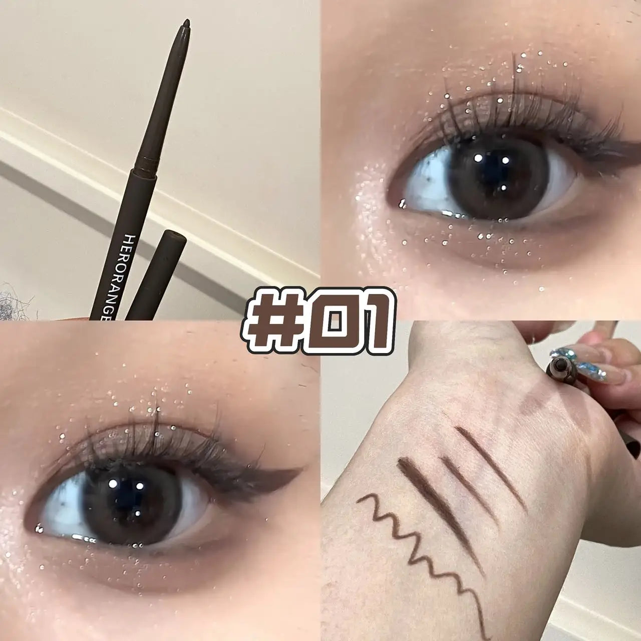 Ultra-fine Gel Eyeliner Pencil Black Brown Under Eye Liner Pen Waterproof Matte Aegyosal Lying Silkworm Quick Drying Eye Makeup